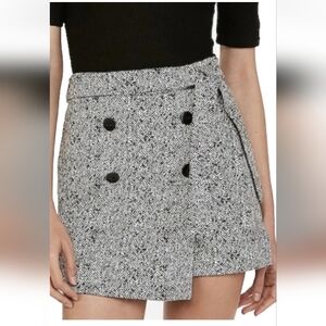 Elegant Tweed Belted Shorts